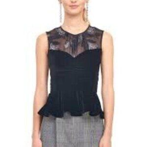 Rebecca Taylor Organza Peplum Top